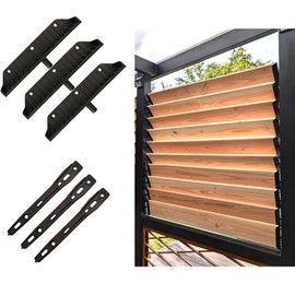 Explranltec Louver Bracket Kit, Deck Sunblind System, Shutters Hardware System for Windows Garden, Complete Kit up to 22 Boards (48'') Black 2 Pack