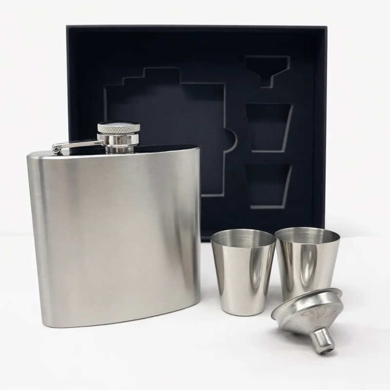 12 Sets Case Stainless Steel Whisky Hip Flask 6oz Portable