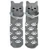 Cat Holding Hands Socks Magnet (1 Pairs, Grey Color) Adult