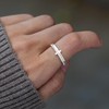 HOLINSE Cross Ring for Women, Engrave Let Go & Let