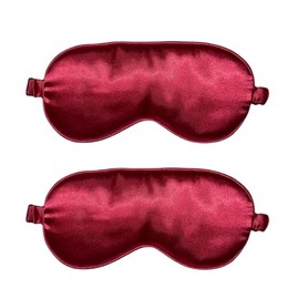 WESTEND CHOICE Sleep Mask 2 Pack Soft Satin Silk Eye Mask for Men Women Eye Blindfold for Travel Light Blocking Night Sleep Mask Comfortable Blackout Sleeping Mask (Red)