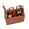 Miniature Dollhouse Tool Box Set, 1/12 Scale, Wooden Toolbox with