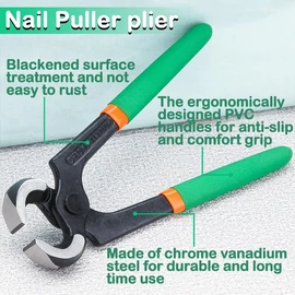 LEONTOOL Gouring Nipper, Strong End Nipper, Gouring Nipper, Nail Puller, Nail Cutter, Wire Cutter, End Cutter, Carpenter Tool, Professional, Total Length 6.5 inches (165 mm)