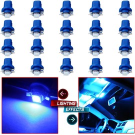 cciyu 20x B8.5D 1SMD 5050 Car Blue LED Instrument Indicator Light C5W Side Interior Lamp Bulb