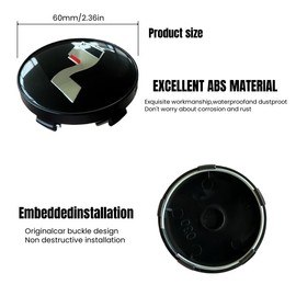 4PCS Car Wheel Center Cap 60mm/2.36in Compatible with N line Wheel Center Covers (Black)