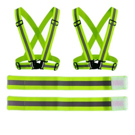 TQFlow Safety Vest, Reflective Vest, Fluorescent Vest, High Visibility, For Construction Sites, Traffic Security, Guide, Factory, Patrol, Adjustable, Compact, Wide, High Elasticity, Folding, green