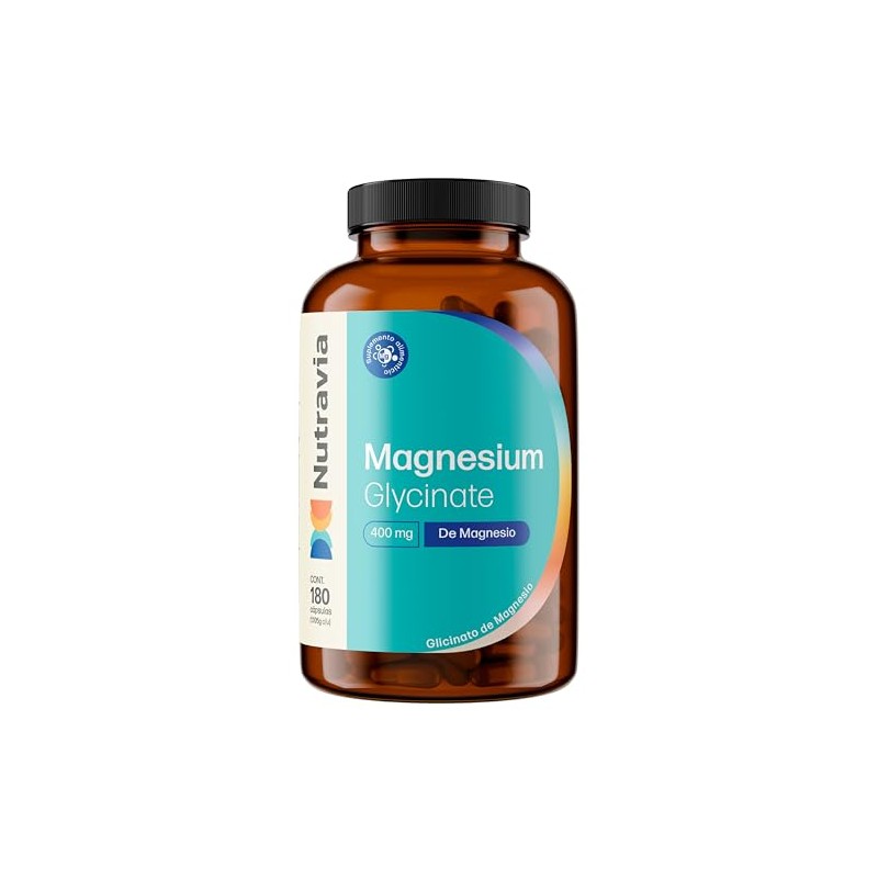 Glicinato de Magnesio 400 mg Magnesium Glycinate Vitaminas Diarias NUTRAVIA