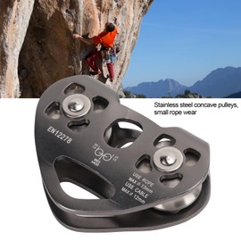Double Trolley Pulley Zipline Zipline Pulley Climbing Disc Effective in Mountaineering, Default