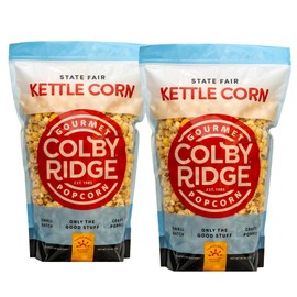 Colby Ridge 4 Gallon 2-Pack Kettle Corn Gourmet Craft Popped Gluten Free Popcorn Snack Sized Large Pouches