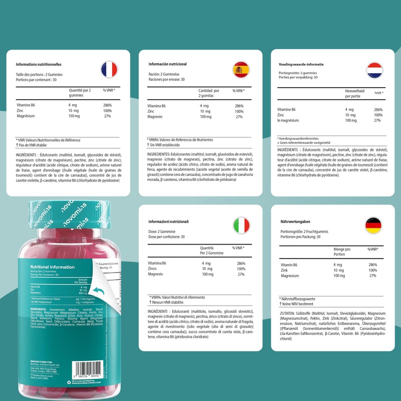 Zinc & Magnesium Gummies - Sugar Free - 60 Gummies