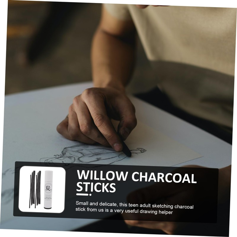 LALAFINA 25pcs Willow Charcoal Conte Crayon Professional Sketching Charcoal Art
