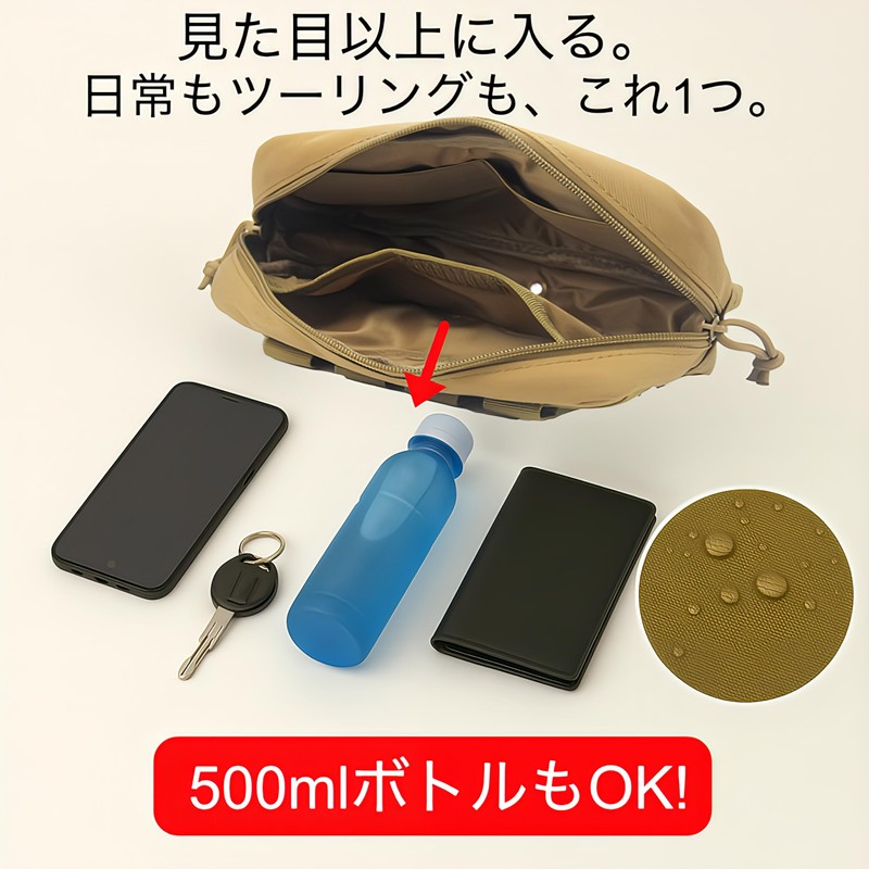 MOLLE Motorcycle Tool Bag, Waterproof, Large Capacity, Multi-functional Multi-Pouch, Saddlebag,