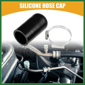 Motoforti 1 Set 38mm 1.50" ID Silicone Hose Cap Intake Vacuum Hose End Plug W/Clamp - Car for Coolant Heater Bypass Vacuum Water Port - Silicone Black Long-lasting