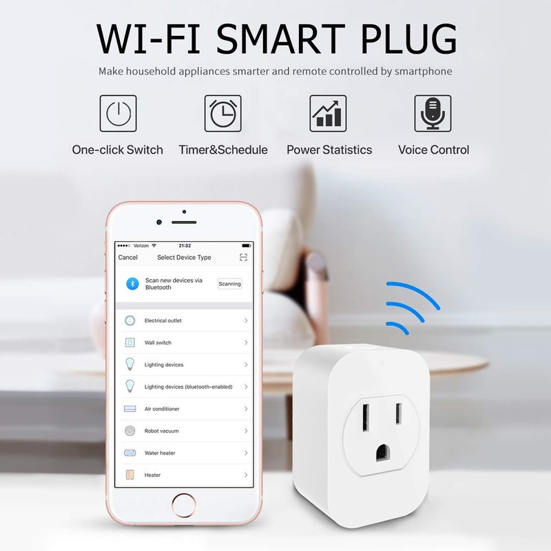 eco4life Smart Plug, WiFi Mini Plug Outlet, Compatible with Alexa