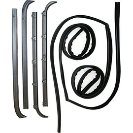 APDTY 140850 Door Window Channel Rubber Belt Weatherstrip Dew Wipe Set Front Left Right Inner & Outer (Replaces E9TZ1521536A, F0TZ1521536A, F5TZ1521536A)