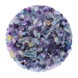 Fluorite Tumbled Chips Stone Polished Crushed Healing Crystal Quartz Pieces Irregular Shaped stones for Home Decorative Stones Vases Plants Succulents 0.5lb