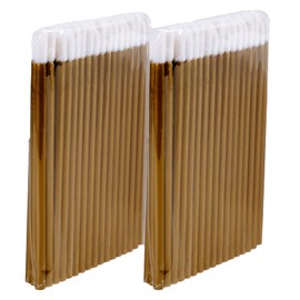P-Beauty Cosmetic Accessories Microfibre Lip Brush Suitable for Eyelash Extension, Disposable Lip Brush, Cosmetic Lip Brush, Lint-Free Brush, Lipbrush, Gold, 50-500 Pieces (50)