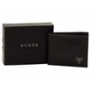 Guess Men's Leather Passcase Wallet, Black Plaque, One Size