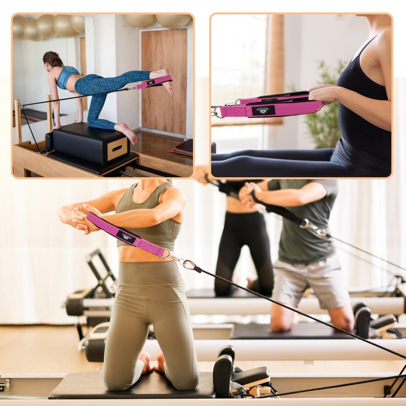 Lights Mountain 1 Pair Pilates Double Loop Straps for Reformer,