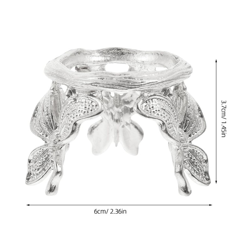 Didiseaon 2 Pcs Crystal Ball Stands, Silver Butterfly Sphere Display