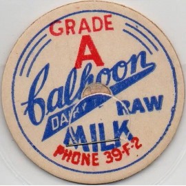Milk Bottle Cap - Calhoon Dairy - (Walla Walla, Washington) - PHONE 39-F-2 - RAW