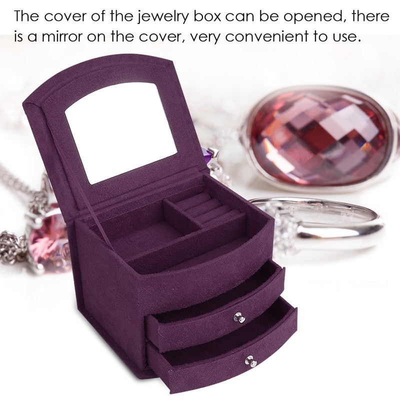 3 Layers Portable Jewelry Earrings Rings Bracelet Necklace Box Organizer