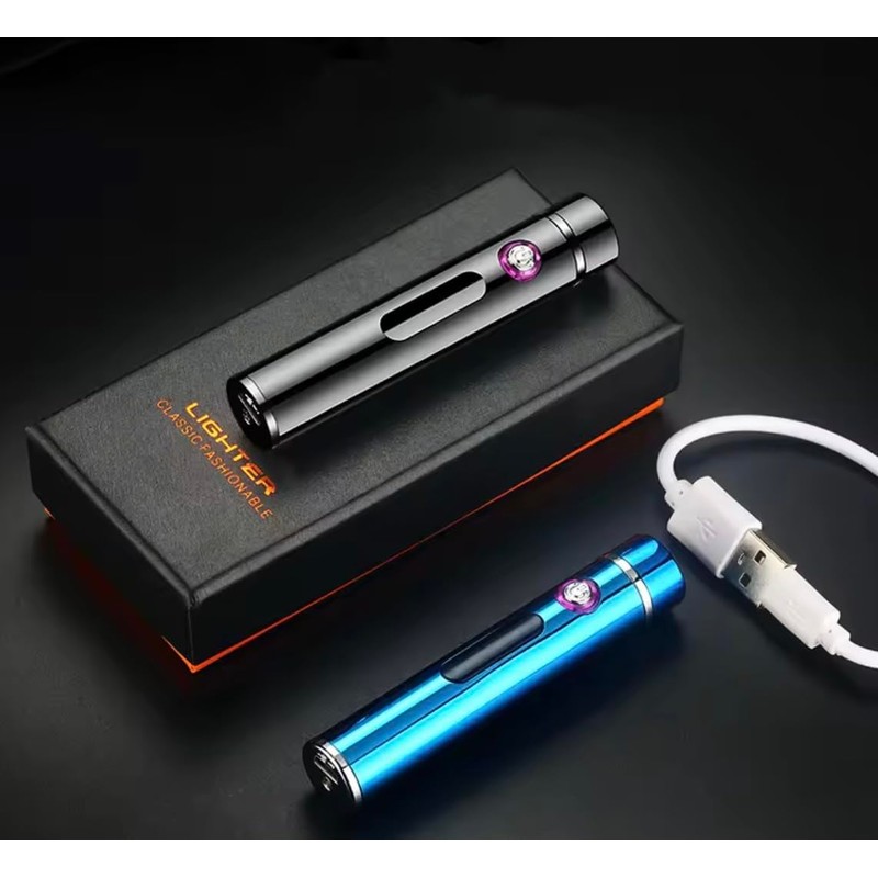 NIVEK Electric Lighter, Rechargeable USB, Cylinder Round Barrel Shape, Double