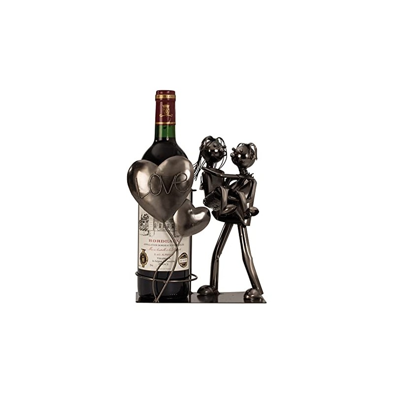 Moderner Wein Flaschenhalter Liebespaar Love aus Metall Höhe 24 cm