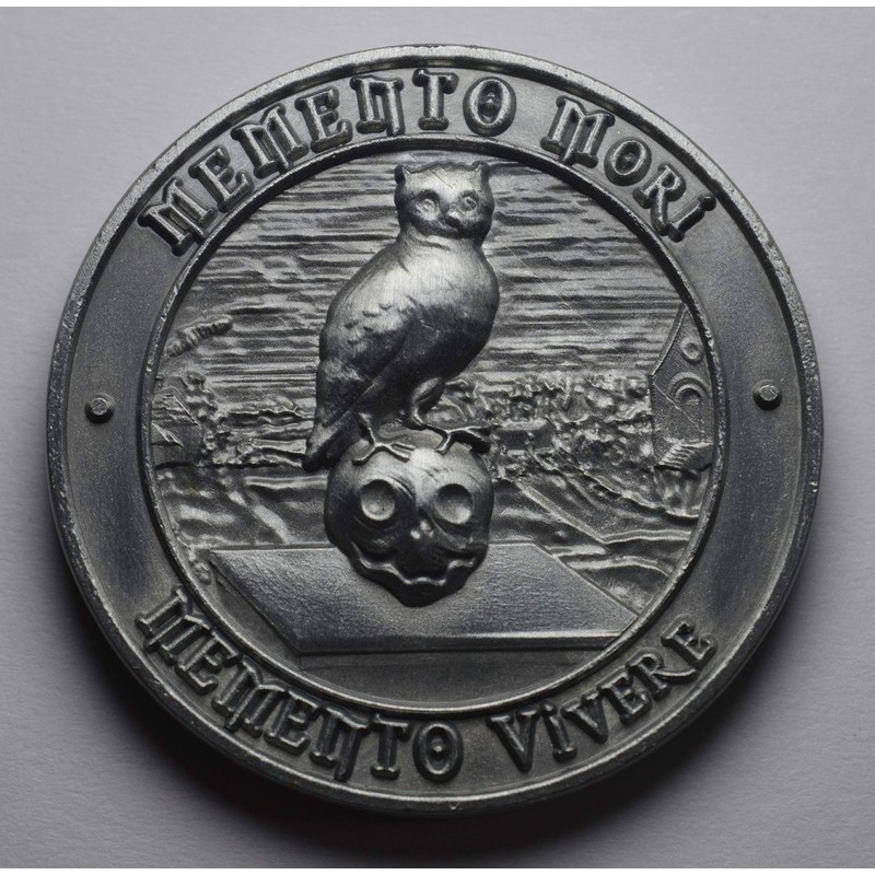 The Commemorative Coin Company MEMENTO MORI/VIVERE Antique Silver REMINDER COIN