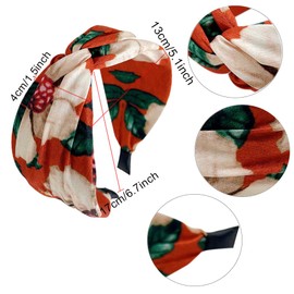 3 x Boho Wide Headband Rabbit Ears Hair Bands Fabric Non-Slip Headgear Elastic Twist Headband 1920s Accessories for Women Girls (Sunflower Headband)