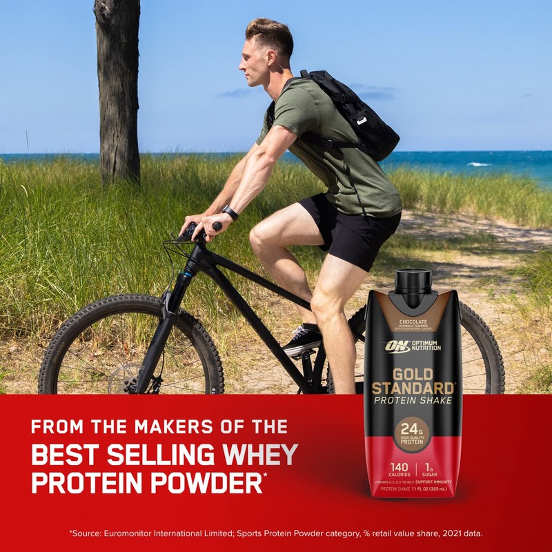 Optimum Nutrition Gold Standard Protein Shake, 24g Protein, Ready to