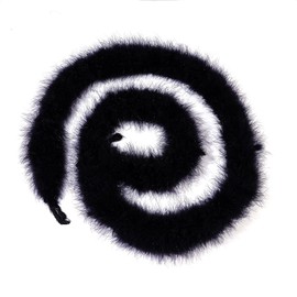 Raibertin 2 Yards/Pack Black Fluffy Marabou Feathers Boa Trim Decorative Crafts 1920s Accessories for Women Non Shedding Feather Boas Decorations for Christmas Clothes Dress Costume