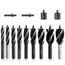 CRLITSIY Wood Drill Bit Set with Impact Wrench Adapter, Hexagonal Adapter, Professional Wood Drill Set Auger Drill Bit Self-Feed Steel Auger Drill Bit 12 mm, 14 mm, 16 mm, 18 mm, 20 mm, 22 mm, 25 mm,