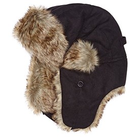 Fladen Faux Fur Trapper Hat - Black, Medium