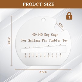 40-104 Key Pin Gauge for Schlage, Professional Measuring Tool, Fit for All Schlage Keys, Accurate Pin Measurement