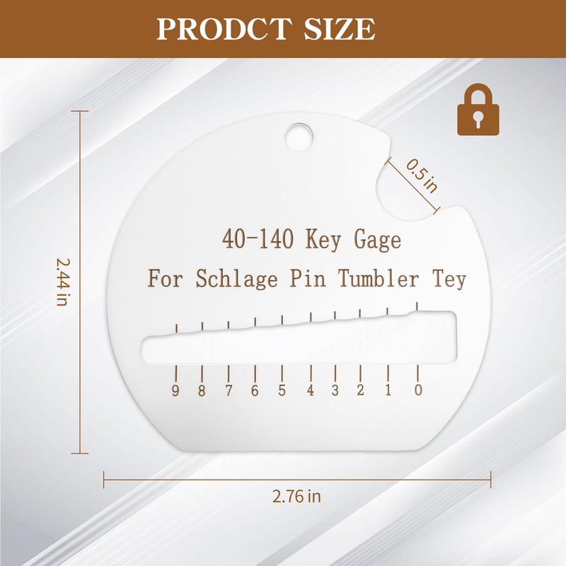 40-104 Key Pin Gauge for Schlage, Professional Measuring Tool, Fit