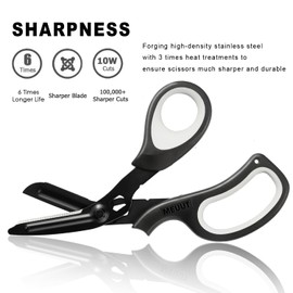 MEUUT 8 inches All Purpose Scissors Multipurpose Heavy Duty Shears, Forged Stainless Steel Utility Scissors Industrial Shears Kitchen Scissors for Household, outdoors, EMT
