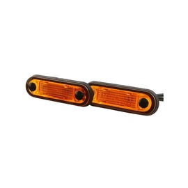 HELLA 2PS 959 788-002 Side Marker Light - LED - 12/24V - Fitting - Lens Colour: Yellow - Cable: 500mm - Lateral Installation