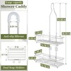 Skyapex Shower Caddy Hanging: Adjustable Height, Rustproof Shelves with Hooks,