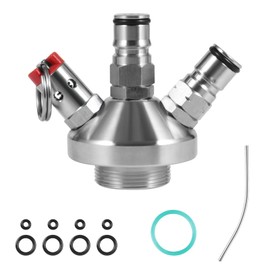 Marinersbrew Mini Keg Dispenser Stainless Steel Double Ball Lock Quick Fitting Mini Keg Spear for Growler with 10.82" Stainless Steel Hose for 5L Mini Keg Growler (With Stainless Steel Hose)