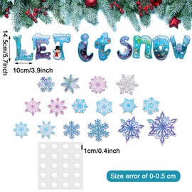 68 Pieces Winter Classroom Bulletin Border Decoration Christmas Snowflake Cutouts Let It Snow Cutouts Winter Classroom Decoration Holiday Bulletin Border for Christmas Classroom Home Decor (Snowflake)