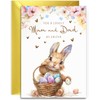 Mum and Dad Easter Card - Bunny with Easter Eggs