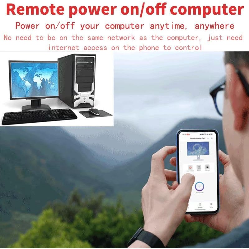 Huacaoe Smart PC Boot Button, WiFi Remote Power On/Off Switch