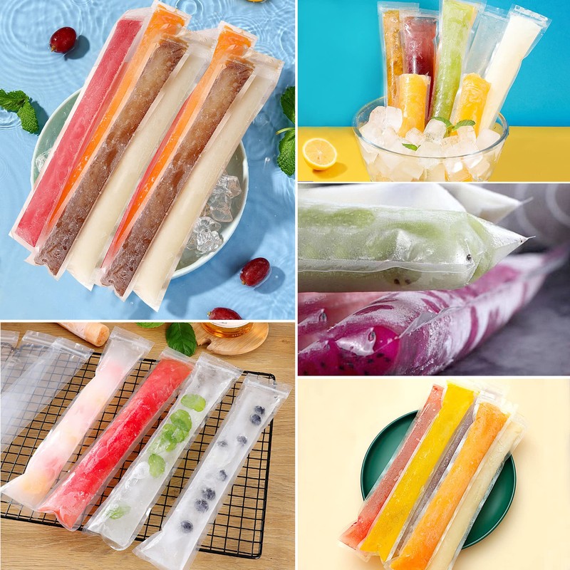FEBSNOW 160 Disposable Ice Popsicle Mold Bags BPA Free Freezer