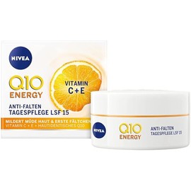 NIVEA Q10 Energy Anti-Wrinkle Day Cream SPF 15 (50 ml), Face Cream with 100% Skin-Tide Q10, Vitamin C and Vitamin E, Day Cream Reduces Wrinkles and Provides Firmer Skin