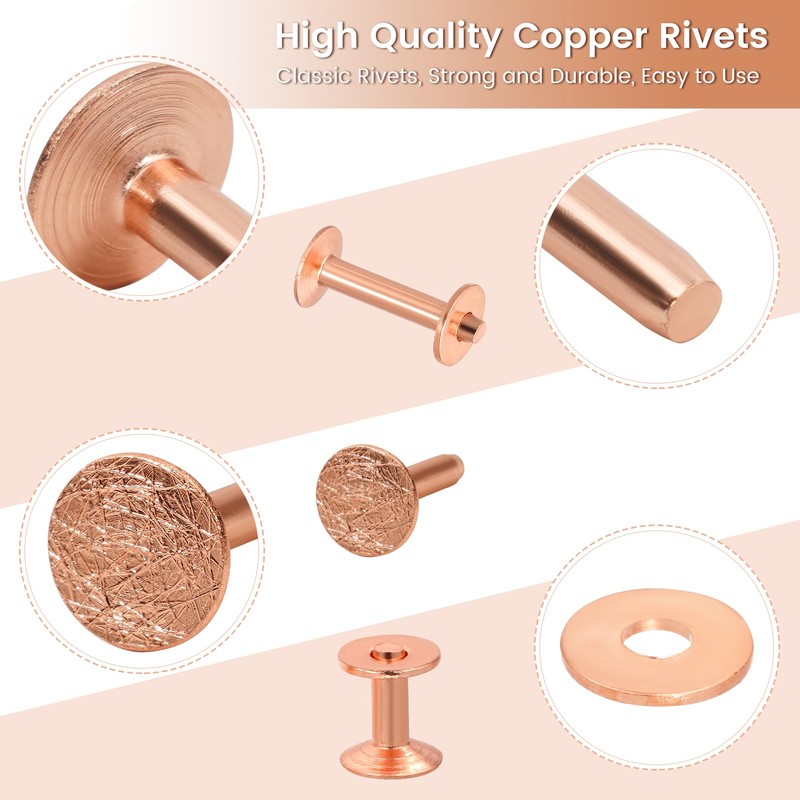 116Pcs, Copper Rivets and Burrs, #9 and #12 Burrs Setter,