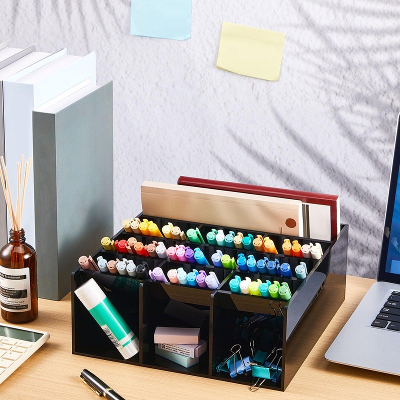 MotiMind Acrylic Pen Organizer Storage for 150 Markers Vertical Marker