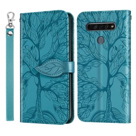 Aimigel Wallet Case for LG K61 with Card Holder/Slot,PU Leather Flip Folio Shell [Magnetic Closure][Wrist Strap][Kickstand] Shockproof Cover Fit LG K61(2020),TurquoiseTurquoise