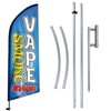 Vape Smoke Shop Advertising Swooper Flag Banner, 11Ft Smoke Vape Feather Flag with Flag Pole and Ground Stake, Advertising Feather Banner Sign for Smoke Vape Business
