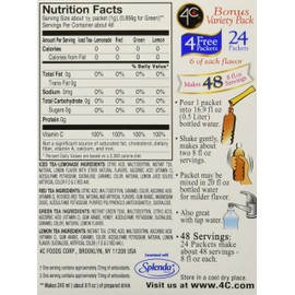 4C Totally Light Tea 2 Go Bonus Variety Pack Ice Tea Mix, 24-Count Boxes (Pack of 3)